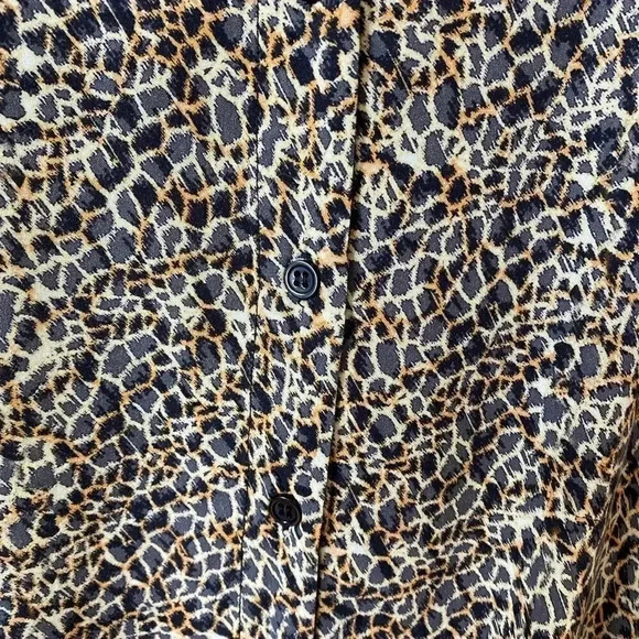 Eloquii Leopard Wild Child Drop Shoulder Blouse Button Down Plus Size 18 - Picture 7 of 16